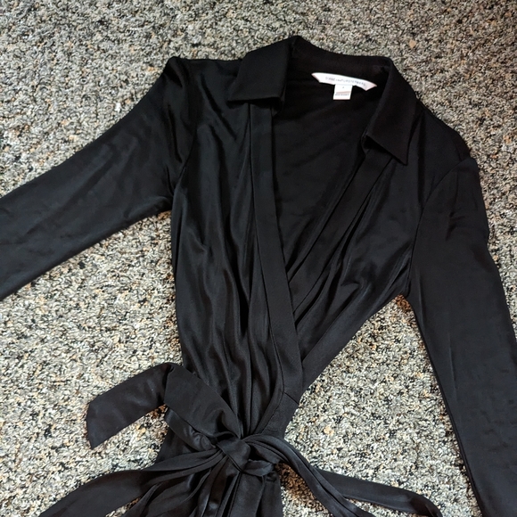 Diane Von Furstenberg Black Maxi Wrap Dress-flaw - Picture 3 of 6